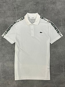 POLO LACOSTE SPORT LETREIRO LATERAL- BRANCA
