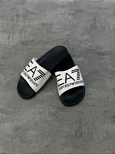 CHINELO SLIDE EMPÔRIO ARMANI EA7- AZUL MARINHO/ BRANCO