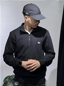 JAQUETA MEIO ZÍPER LACOSTE CLASSIC- PRETA