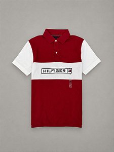 POLO TOMMY HILFIGER LETREIRO- VERMELHA/ BRANCA