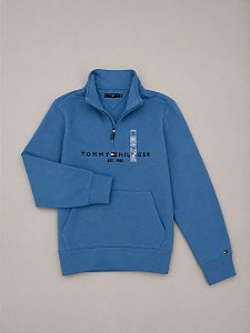 MOLETOM 1/4 ZIPER TOMMY HILFIGER- AZUL ROYAL