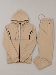 CONJUNTO HANSEZ BEGE- LISTRA PRETA