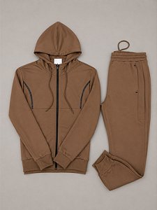 CONJUNTO HANSEZ MARROM- LISTRA PRETA