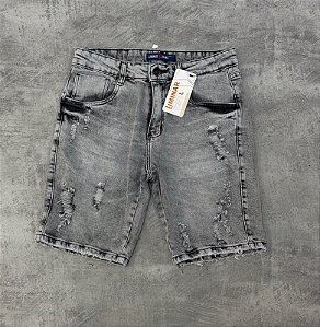 BERMUDA JEANS LIMINAR BOTÃO PRETO-0804
