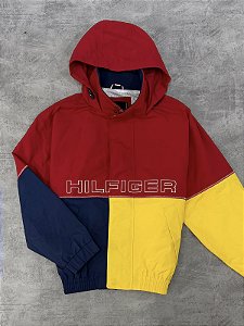 Jaqueta velejador colorblock Amarela+vemelho+azul