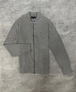 SUETER ZIPER TOMMY HILFIGER - CINZA
