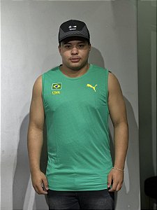 camiseta regata puma brasil verde 523927-01