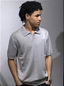 POLO TRICÔ RIVALY- CINZA