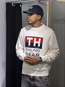Sueter tommy Hilfiger TH Sailing Gear tricô - bege