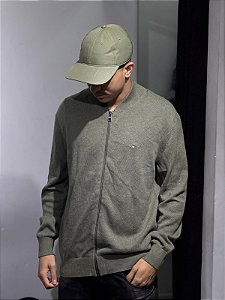 JAQUETA BOMBER SUÉTER TOMMY HILFIGER- verde musgo