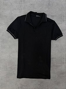 POLO BASIC ZIPER SL OFICIAL- PRETA