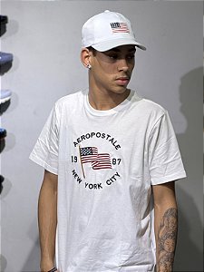 CAMISETA AEROPOSTALE BRANCO M/C MASCULINO BORDADA