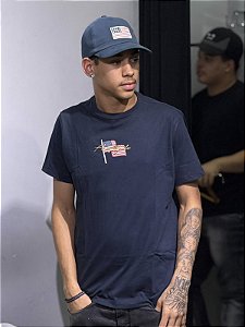 CAMISETA AEROPOSTALE AZUL MARINHO  M/C MASCULINO SILKADA 87150104-2
