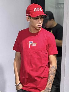 CAMISETA AEROPOSTALE VERMELHA  M/C MASCULINO SILKADA 87150104-1