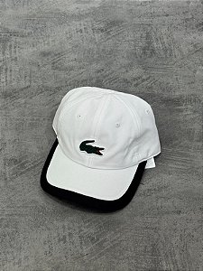 BONÉ LACOSTE CONTRASTE- BRANCO/ ABA PRETA