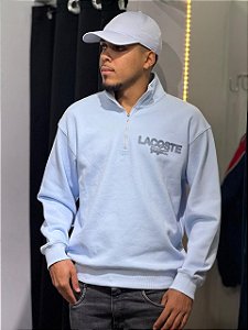 Moletom lacoste 1/4 zip azul bb - SH9675-23-T01
