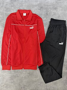 CONJUNTO PUMA TACKSUIT - VERMELHO + PRETO