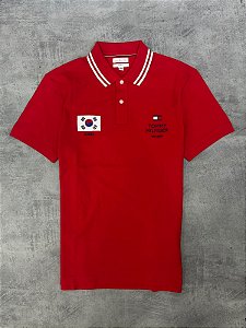 POLO TOMMY HILFIGER KOREA 1985- VERMELHA