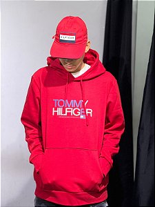 MOLETOM TOMMY HILFIGER BRAND LOVE STRIPE SWEATSHIRT VERMELHO-THMW0MW42468-XLD