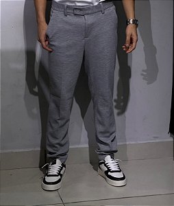 Calça alfaitaria cinza -malha