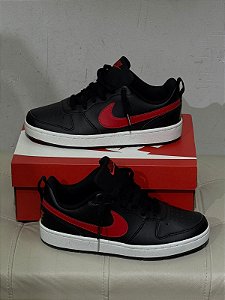 tenis nike court borough low - Preto+Vermelho