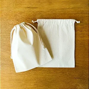 Saquinho de algodão cru 15x15 Liso