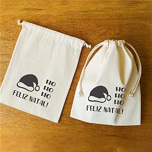 Saquinho de algodão| Ho ho Feliz Natal!