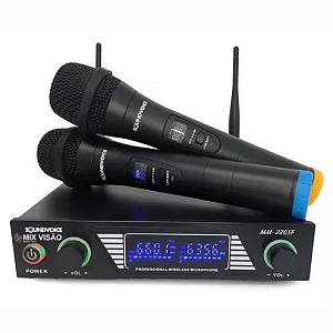 Microfone Duplo Sem Fio MM-220SF Soundvoice