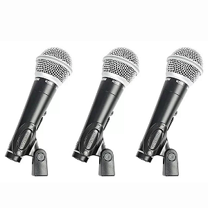 Microfone com Fio Samson Kit com 3 unidades R21S3 Cor Preto