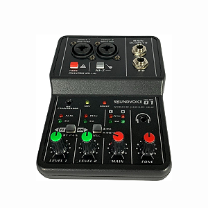 Mesa de Som com Interface de Áudio Multitrack Delphi-01 Soundvoice