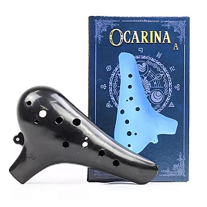 Flauta Ocarina Standard ABS 12 em Dó Preta