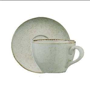 Conjunto 6 Xicaras de Chá Com Pires Stone Grenn