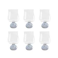 Conjunto 6 Copos de Vidro Base Esfera Fumê 440ML 15cm