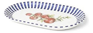 Travessa Aquarelle Pomodoro e Basilico em Cerâmica Listras