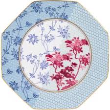 Prato de Sobremesa Regency Damasky 21cm Azul
