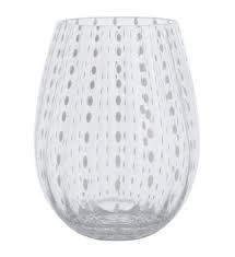 Conj 6 Copos Transparente com Branco