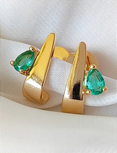Brinco triangular com zircônia colorida - Cecília