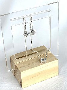 Conjunto ponto de Luz com brinco de fio em Prata 925 - Yasmin