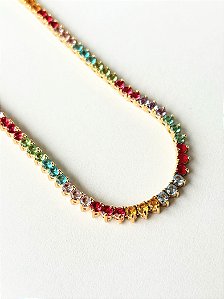 Colar Riviera com Zircônias Coloridas - Luma