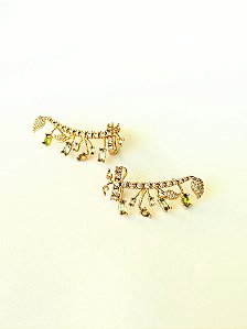 Brinco Earcuff com cristais - Dalila