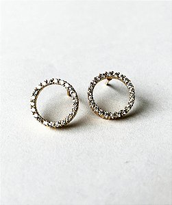 Brinco circulo microcravejado - Paola