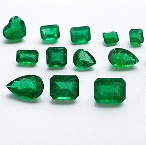Lote Pedra Esmeralda Lapidada Extra Vários Formatos - Cut Emerald quality Extra Multiform