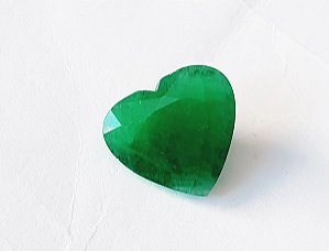 Pedra Esmeralda Lapidada Coração - Cut Emerald quality Heart Form
