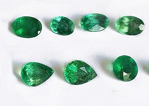 Lote  Esmeralda Lapidada Extra Vários Formatos - Cut Emerald quality Extra Multiform