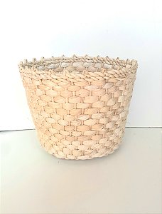Vaso cachepôs tamanho G largo em palha de milho