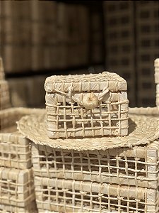 Min caixa quadrada palha