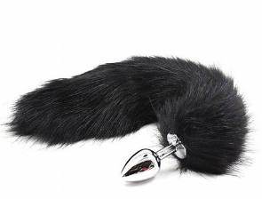 Plug Anal Rabo de Raposa Preto P