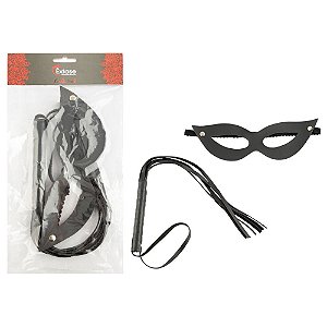 KIT MÁSCARA TIAZINHA COM CHICOTE FINO TIRAS ÊXTASE