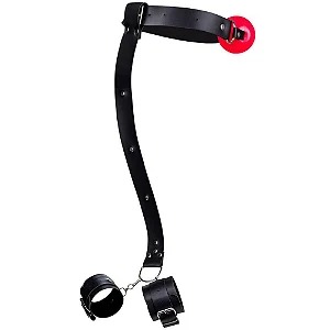 Kit 3 Em 1 Mordaça Bola Algemas Traseira