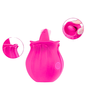 VIBRADOR EM FORMATO DE FLOR COM LINGUA ESTIMULADORA RECARREGÁVEL